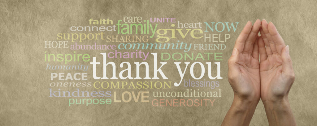 Fund Raising Campaign Website Header Saying Thank You