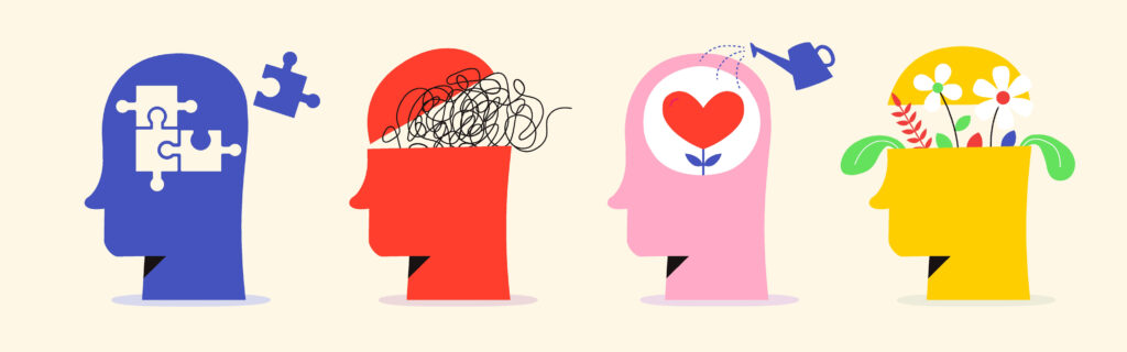 Mental Health Concept Illustration Trendy Color