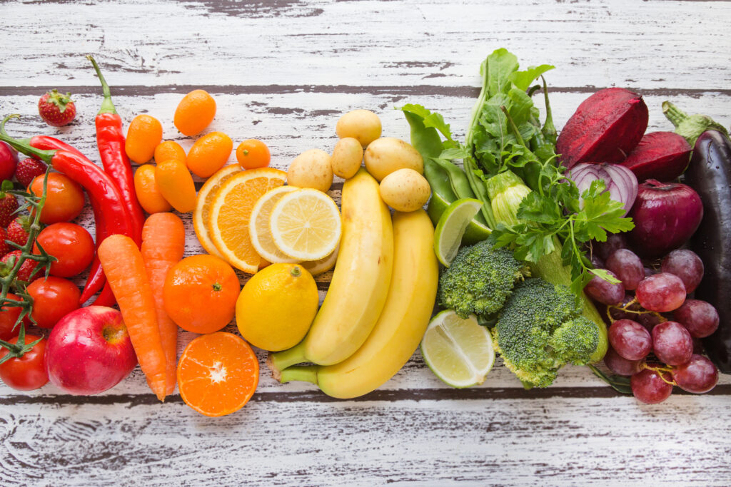 Multicolored Fresh Fruits And Vegetables