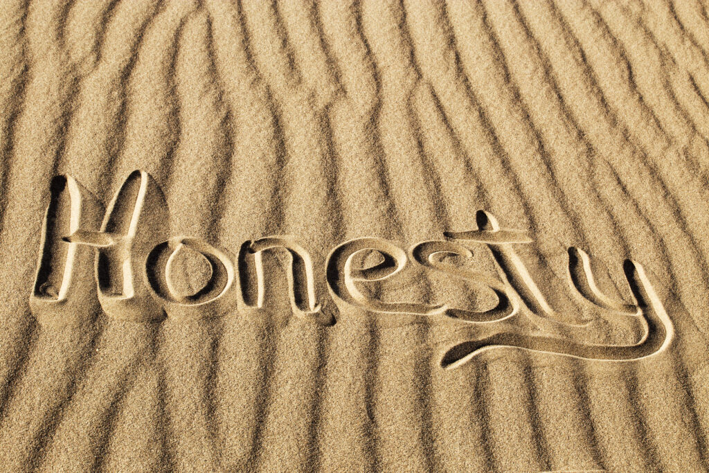 Honesty Written In The Sand At Great Sand Dunes National Park And Preserve, Colorado